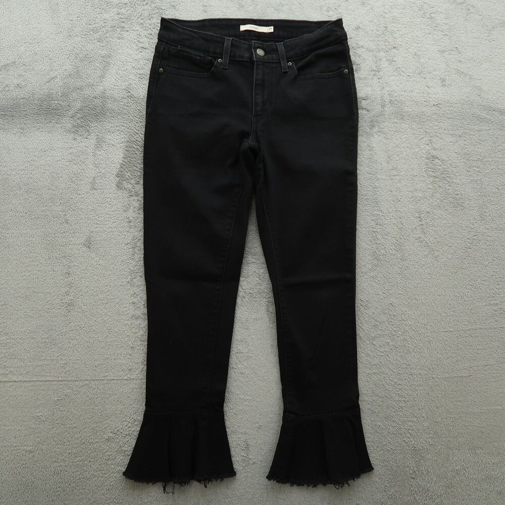 Levi's 711 Jeans Women's Size 27 Black Low-Rise Skinny Denim Pants 25.5" Inseam
